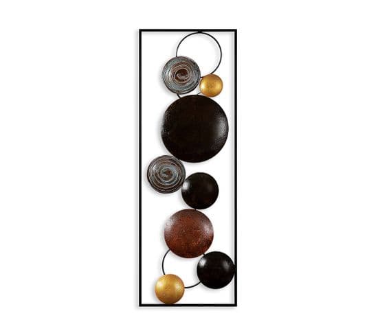 Cadre Décoratif Mural Roadstort L32xh90cm Métal Marron, Gris Et Or