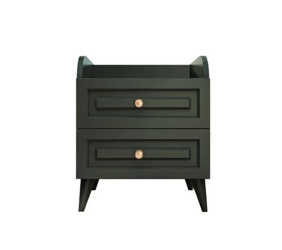 Table De Chevet 2 Tiroirs Kimora Anthracite