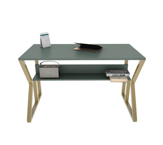 Bureau Design Wayky L120cm Vert Et Or