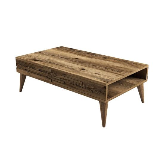 Table Basse Design Oviva L105cm Bois Foncé