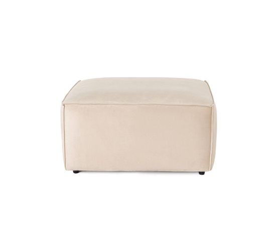 Pouf Siges Velours Blanc Crème