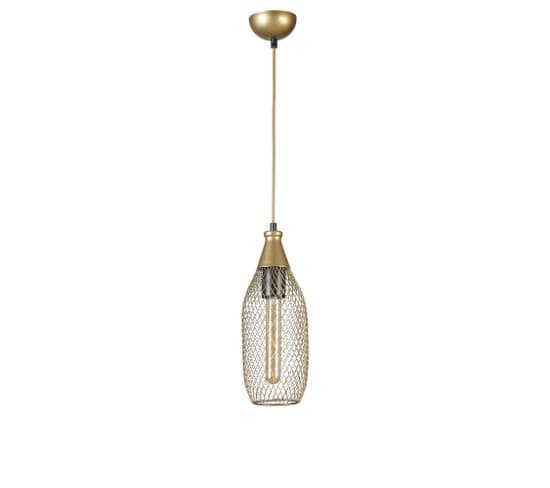 Suspension Style Industriel Abat-jour Bouteille Filaire Grillo Métal Or