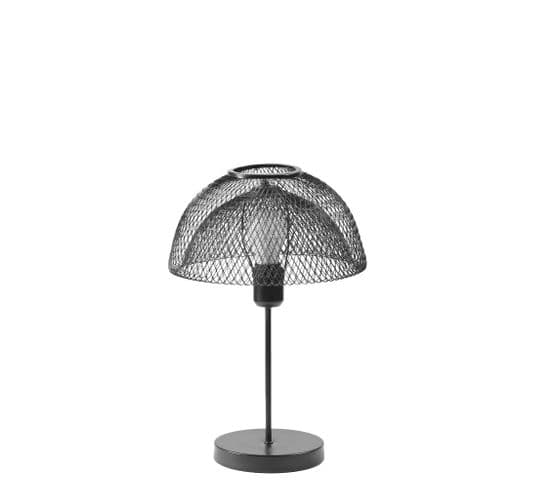 Lampe à Poser Moderne Abat Jour à Grillage Louno D25cm Métal Noir