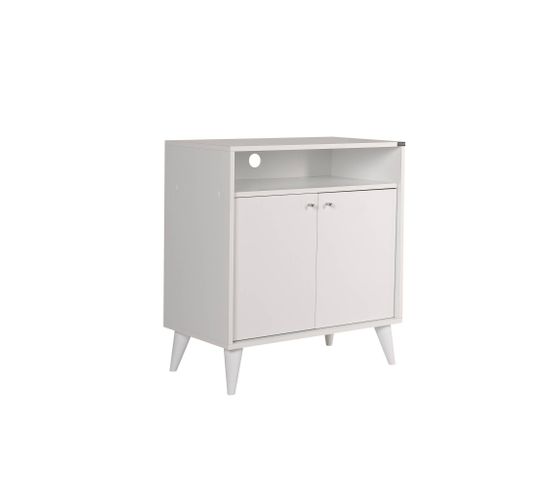 Buffet Bas 2 Portes Mizaris L73cm Blanc Crème