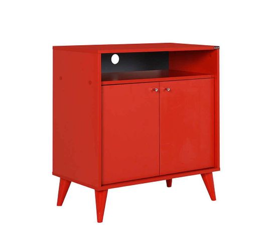 Buffet Bas 2 Portes Mizaris L73cm Rouge