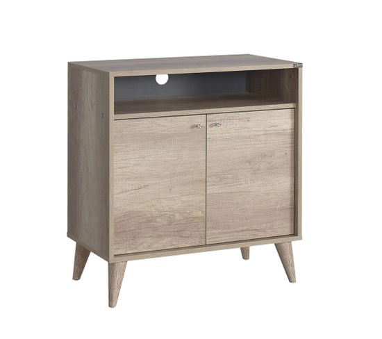 Buffet Bas 2 Portes Mizaris L73cm Bois Clair