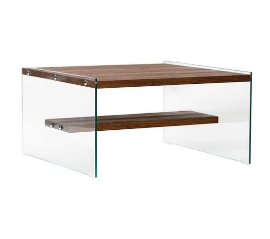 Table Basse En Verre Et Bois Brut Aqua