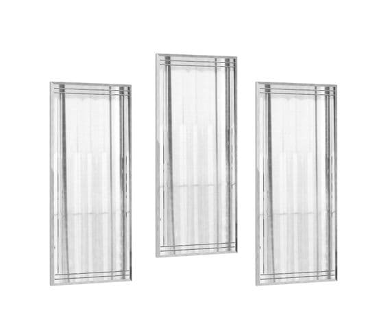 Lot De 3 Miroirs Muraux Décoratif Sylonia 30x70cm Motif Géométrique