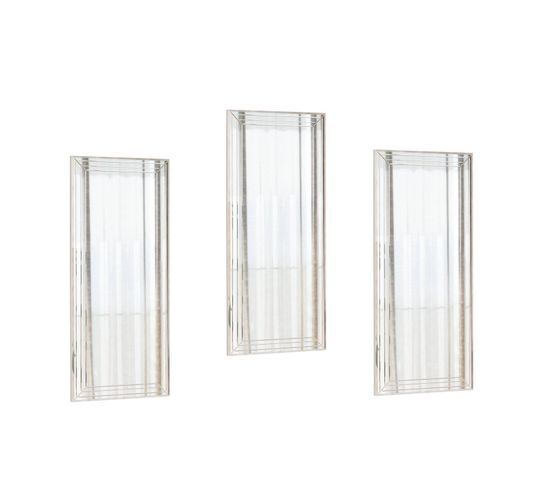 Lot De 3 Miroirs Muraux Décoratifs Ialia L30xh70cm Motif Géométrique