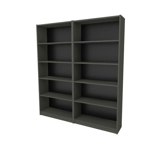 Lot De 2 Étagères Bibliothèque Rouyer L160 Anthracite