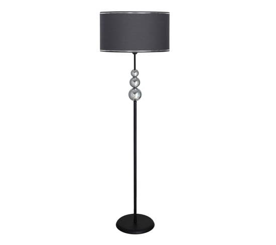 Lampadaire Design Moderne Senga L160cm Abat Jour Anthracite Avec Support Métal Chrome