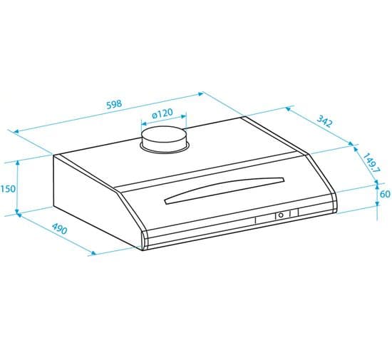 Hotte visière BEKO CFB6432XH-1 60cm inox