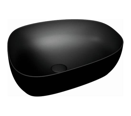 Vasque A Poser Asymetrique Vitra Outline - Noir Mat