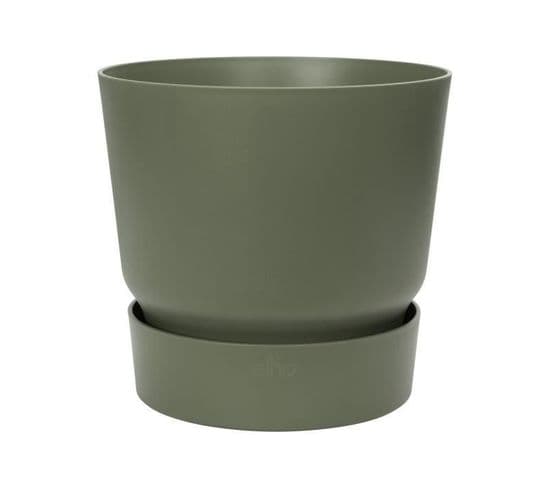 Pot De Fleurs Rond Greenville 25 - Extérieur - Ø 24,48 X H 23,31 Cm - Vert Feuille