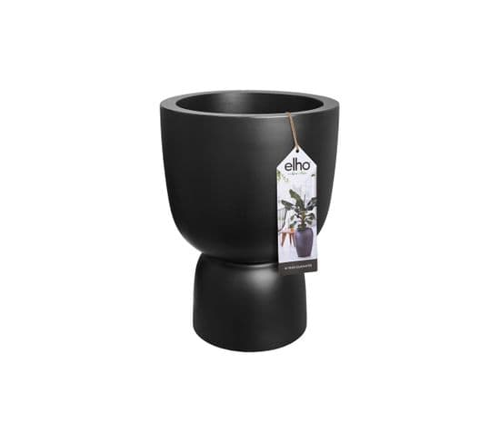 Pot De Fleurs Rond En Plastique Extérieur/intérieur Ø 35 Cm  Pure Coupe Noir