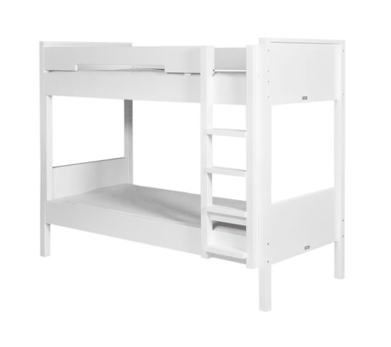 Seppe - Lit Superpose Enfant 90 X 200 En Bois - Blanc