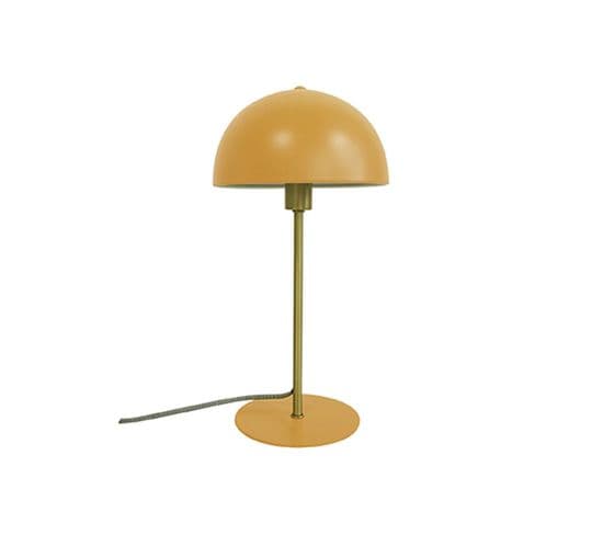 Lampe À Poser Design Métal Bonnet - H. 39 Cm - Jaune Curry