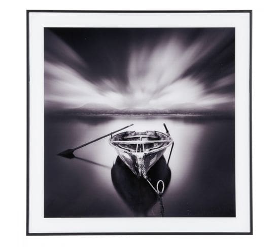 Cadre Et Photo D'art Noir Et Blanc Wandering Boat Noir