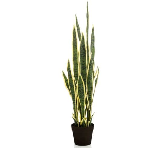 Plante Artificielle Sanseveria En Pot En Plastique 97 Cm