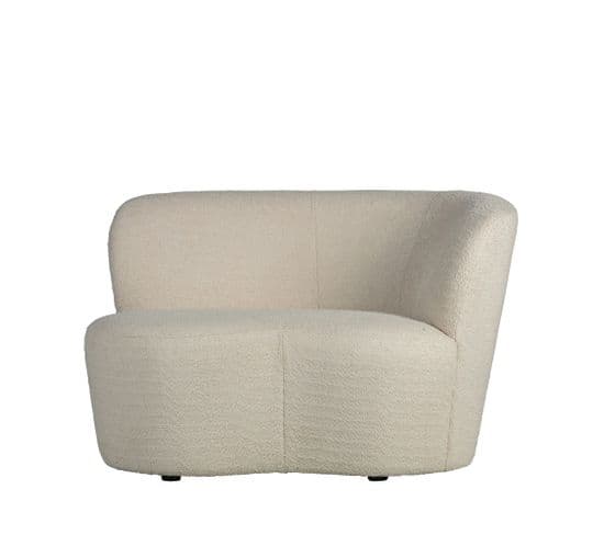 Stone - Fauteuil Angle Droit En Tissu Bouclette - Couleur - Ecru