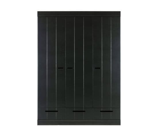 Connect - Armoire Vestiaire 3 Portes / 3 Tiroirs - Couleur - Noir