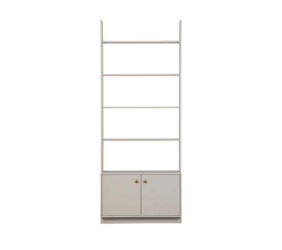 Madu - Bibliothèque En Bois H200cm - Couleur - Gris Clair