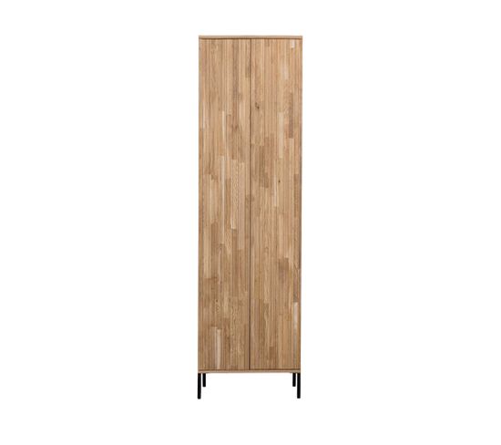 New Gravure - Colonne De Rangement En Bois 2 Portes 1 Tiroir H210cm - Couleur - Bois Clair