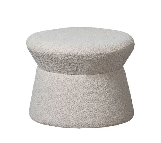 Rowan - Pouf Rond En Bouclette Ø52cm - Couleur - Ecru