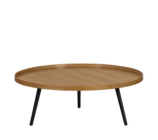 Mesa - Table Basse Ronde En Bois Ø100cm - Couleur - Bois Clair