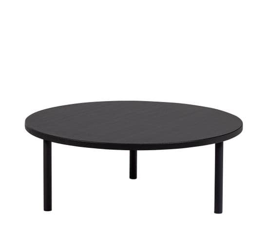 Laut - Table Basse Ronde En Bois Ø80cm - Couleur - Noir