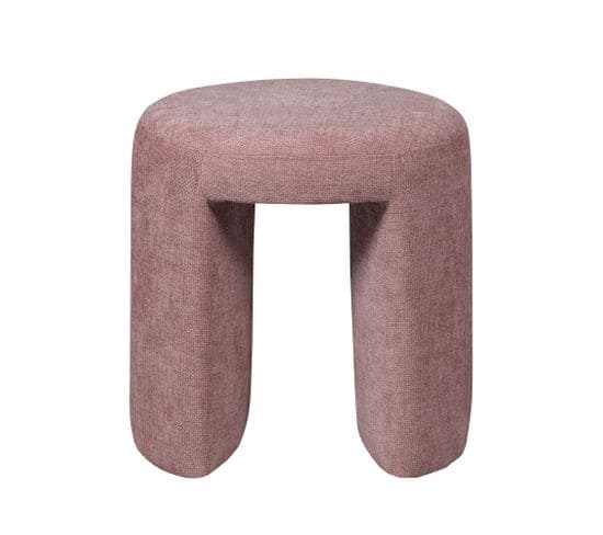 Charlie - Pouf Rond En Tissu Ø45cm - Couleur - Rose