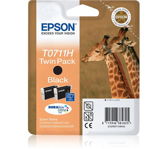 Cartouches D'encre Giraffe Double Pack "girafe" (t0711h) - Encre Durabrite Ultra N (hc)