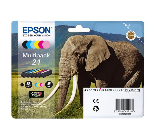 Cartouches D'encre Elephant Multipack 6-colours 24 Claria Photo Hd Ink