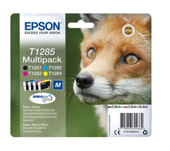 Cartouches D'encre Fox Multipack "renard" (t1285) - Encre Durabrite Ultra N, C, M, J