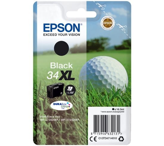 Cartouches D'encre Golf Ball Singlepack Black 34xl Durabrite Ultra Ink