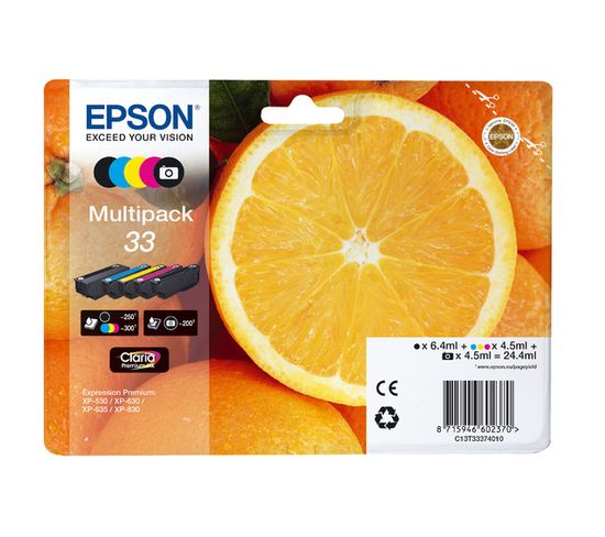 Cartouches D'encre Oranges Multipack 5-colours 33 Claria Premium Ink