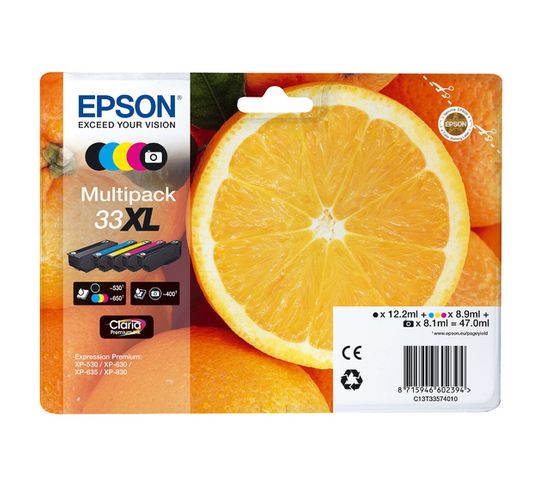 Cartouches D'encre Oranges Multipack 5-colours 33xl Claria Premium Ink