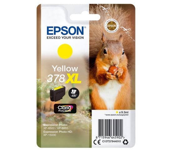 Cartouches D'encre Squirrel Singlepack Yellow 378xl Claria Photo Hd Ink