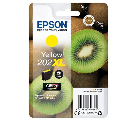Epson Kiwi Singlepack Yellow 202xl Claria Premium Ink