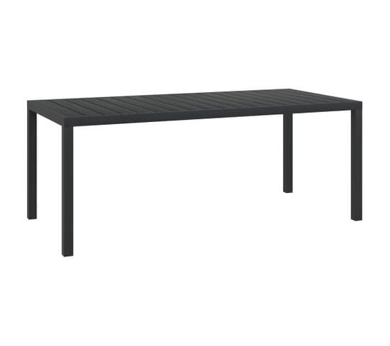 Table de jardin Noir 185 x 90 x 74 cm Aluminium et WPC