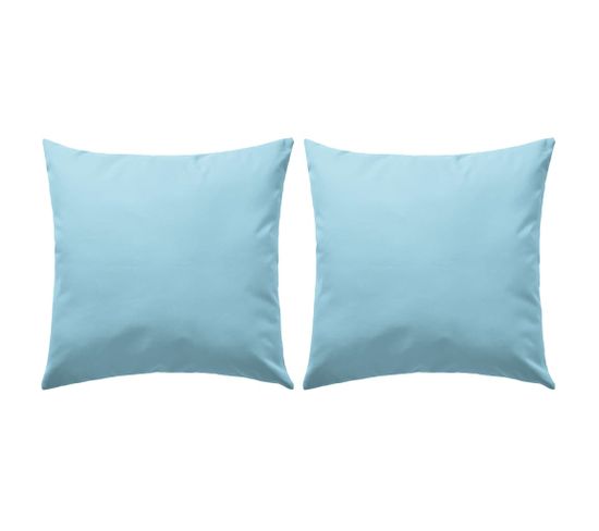 Oreiller D'extérieur 2 PCs 45 X 45 Cm Bleu Clair