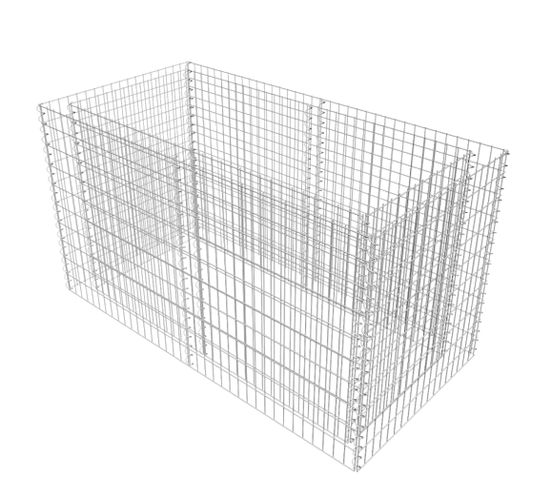 Jardinière à Gabion Acier 180 X 90 X 100 Cm Argenté