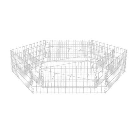 Jardinière À Gabion Hexagonale 200x173x40 Cm