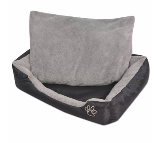 Lit Pour Chiens Avec Coussin Rembourré Taille S Noir