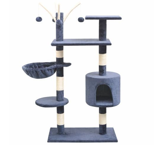 Arbre À Chat Avec Griffoirs En Sisal 125 Cm Bleu Foncé