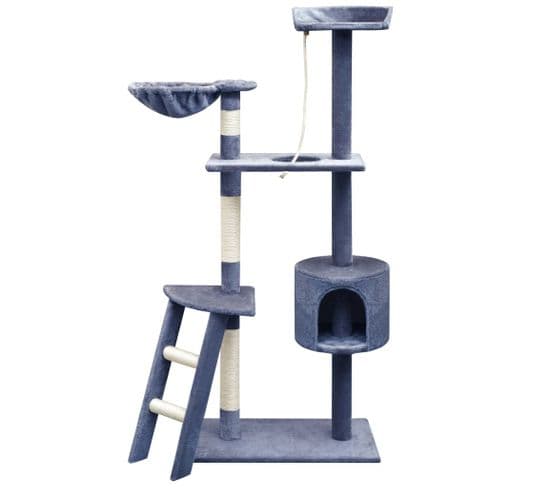 Arbre À Chat Avec Griffoirs En Sisal 150 Cm Bleu Foncé