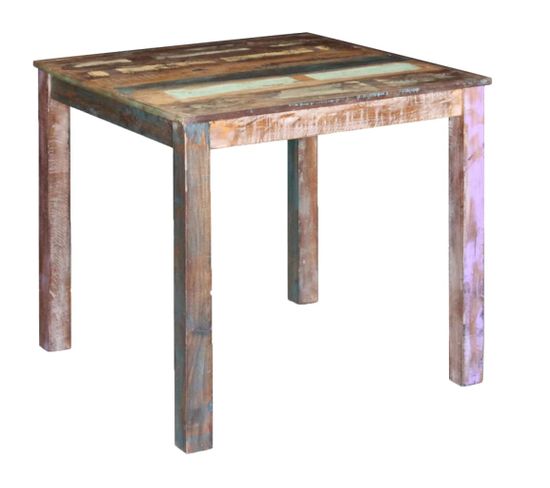 Table De Salle À Manger Bois De Récupération Massif 80x82x76 Cm