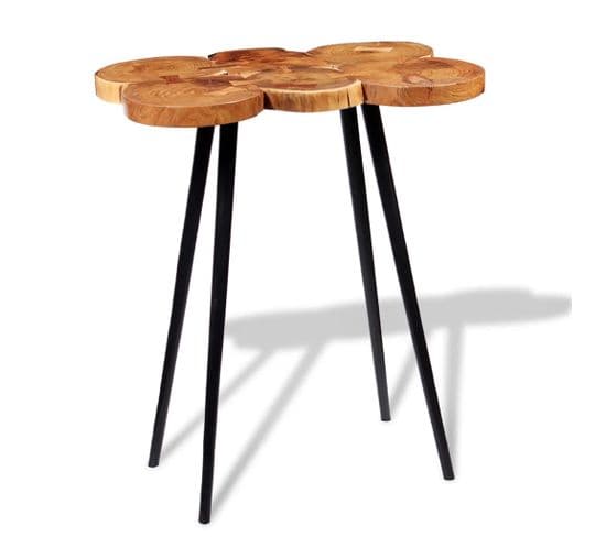 Table De Bar Bois D'acacia Massif 90 X 60 X 110 Cm