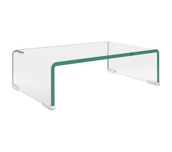 Meuble TV / Pour Moniteur 40 X 25 X 11 Cm Verre Transparent