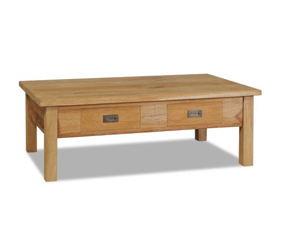 Table Basse Teck Massif 100 X 60 X 35 Cm